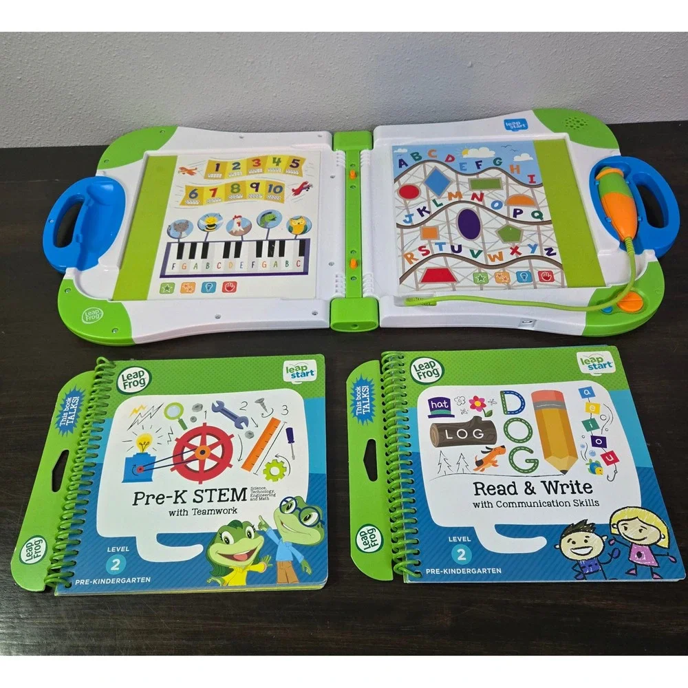 LeapFrog LeapStart Interactive Learning System Green with 2 Pre-K Level 2 Books